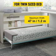 Charger l'image dans la visionneuse de galerie, Amocart Murphy Wall Bed Hardware Kit Spring Mechanism Horizontal Stainless queen Size With 2 Steady Bed Legs Quick Set Up White
