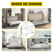 Charger l'image dans la visionneuse de galerie, Amocart Murphy Wall Bed Hardware Kit Spring Mechanism Horizontal Stainless queen Size With 2 Steady Bed Legs Quick Set Up White
