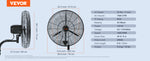SucceBuy 4 Sizes Wall-Mount Misting Fan 3-speed IP44 Oscillating Wall Fan Max. 9500 CFM Wall Mounted Fan for Home Summer
