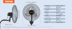 SucceBuy 4 Sizes Wall-Mount Misting Fan 3-speed IP44 Oscillating Wall Fan Max. 9500 CFM Wall Mounted Fan for Home Summer