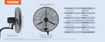 SucceBuy 4 Sizes Wall-Mount Misting Fan 3-speed IP44 Oscillating Wall Fan Max. 9500 CFM Wall Mounted Fan for Home Summer