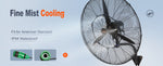 SucceBuy 4 Sizes Wall-Mount Misting Fan 3-speed IP44 Oscillating Wall Fan Max. 9500 CFM Wall Mounted Fan for Home Summer