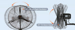 SucceBuy 4 Sizes Wall-Mount Misting Fan 3-speed IP44 Oscillating Wall Fan Max. 9500 CFM Wall Mounted Fan for Home Summer