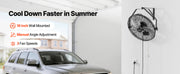Load image into Gallery viewer, Amocart Wall Mount Fan 18/20 in Wall Mounted Hanging Fan with IP44-rated Protection 3-Speed Long Airflow Distance for Industry
