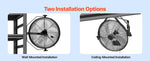 Amocart Industrial Wall Mount Fan High Velocity  Waterproof Wall Fan with Aluminum Blades for Workshop Warehouse Greenhouse