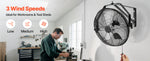 Amocart Industrial Wall Mount Fan High Velocity  Waterproof Wall Fan with Aluminum Blades for Workshop Warehouse Greenhouse