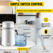 Load image into Gallery viewer, Amocart 4L Water Distiller Purifier Filter Dispenser Heating Drinking Bottle Softener  Stainless Steel Home Appliance for Offic

