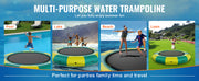 Charger l'image dans la visionneuse de galerie, Amocart 12ft Inflatable Water Bouncer Recreational Water Trampoline Portable Bounce Swim Platform with Slide 3-Step Ladder
