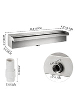 SucceBuy Waterfall Pool Fountain Stainless Steel Pipe Connector Spillway Garden Outdoor Pond Rectangular Swimming Pool Fountain