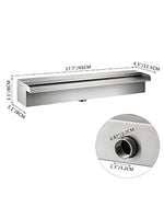 SucceBuy Waterfall Pool Fountain Stainless Steel Pipe Connector Spillway Garden Outdoor Pond Rectangular Swimming Pool Fountain
