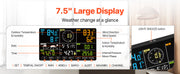 Load image into Gallery viewer, SucceBuy 7-in-1 Wi-Fi Weather Station 7.5 in Color Display + Solar Wireless Outdoor Sensor Alarm Alerts for Temperature Humidity
