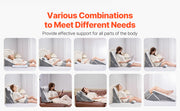 Charger l'image dans la visionneuse de galerie, SucceBuy Bed Wedge Pillow 3 Pcs Adjustable Orthopedic Bed Wedge Set Post Surgery Pillow for Acid Reflux Back Pain Snoring Relief
