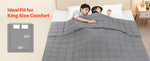 Amocart Weighted Blanket 20lb 88x104in King Size Cooling Breathable Blanket w/ Glass Beads All-Season Use for 200-250lb Adults