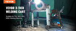 SucceBuy Welding Cart 3-Tier Welder Cart with Swivel Wheels Safety Chains Rolling Tank Storage for Plasma Cutter Welding Machine