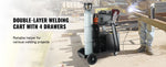 Amocart Welding Cart 2-Tier 4 Drawers Welder Cart with 360° Swivel Wheels Heavy Duty Rolling Welder Cart for Mig Plasma Cutter