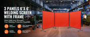 Load image into Gallery viewer, SucceBuy Welding Screen with Frame 6' x 8' Flame-Resistant Vinyl 3 Panel Welding Curtain Screens 12 Swivel Wheels for Workshop
