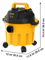 Amocart Wet Dry Vac 2.6 Gallon 2.5 Peak HP 3 in 1 Portable Shop Vacuum with Blowing Function  Attachment Storage for Floor