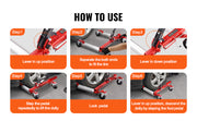 Charger l'image dans la visionneuse de galerie, Amocart Wheel Dolly Heavy Duty Vehicle Positioning Ratchet Tire Jack Max Capacity 1500 Lbs Car Dolly for Car Auto Repair Moving
