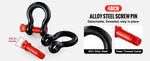 Amocart 4pcs 5/8" D-Ring Shackle 8T 13T Breaking Strength Tow Hook with 3/4" Screw Pin for Truck Off Road Towing Accessories
