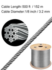 Load image into Gallery viewer, SucceBuy 152M/500Ft Wire Rope 316 Stainless Steel Strong Tension Soft Fishing Lifting Cable 7*7 Clothesline 1.5MM-3.2MM Diameter

