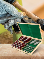 Charger l'image dans la visionneuse de galerie, Succebuy 8PCS+1 Free HSS Lathe Chisel Set for Wood Turning Root Furniture Carving Knife 6.89" Blade 16.14" Chisel With Tool Box
