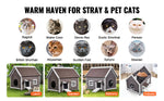 Amocart Outdoor Cat House 22"x30"x26" Weatherproof Feral Cat Shelter for Multiple Cats Outdoor Wooden Cat House with Side Door