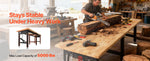 Amocart 5000 lbs Adjustable Workbench 72/96 x 24in Oak Wood Top Workstation with 4 AC Outlets Hardwood Worktable for Garage