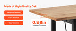 SucceBuy Adjustable Workbench on Wheels Oak Wood Top 60x24 In 2000 lbs Capacity with Drawer Power Outlets for Garage Workshop