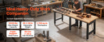 Amocart 5000 lbs Adjustable Workbench 72/96 x 24in Oak Wood Top Workstation with 4 AC Outlets Hardwood Worktable for Garage