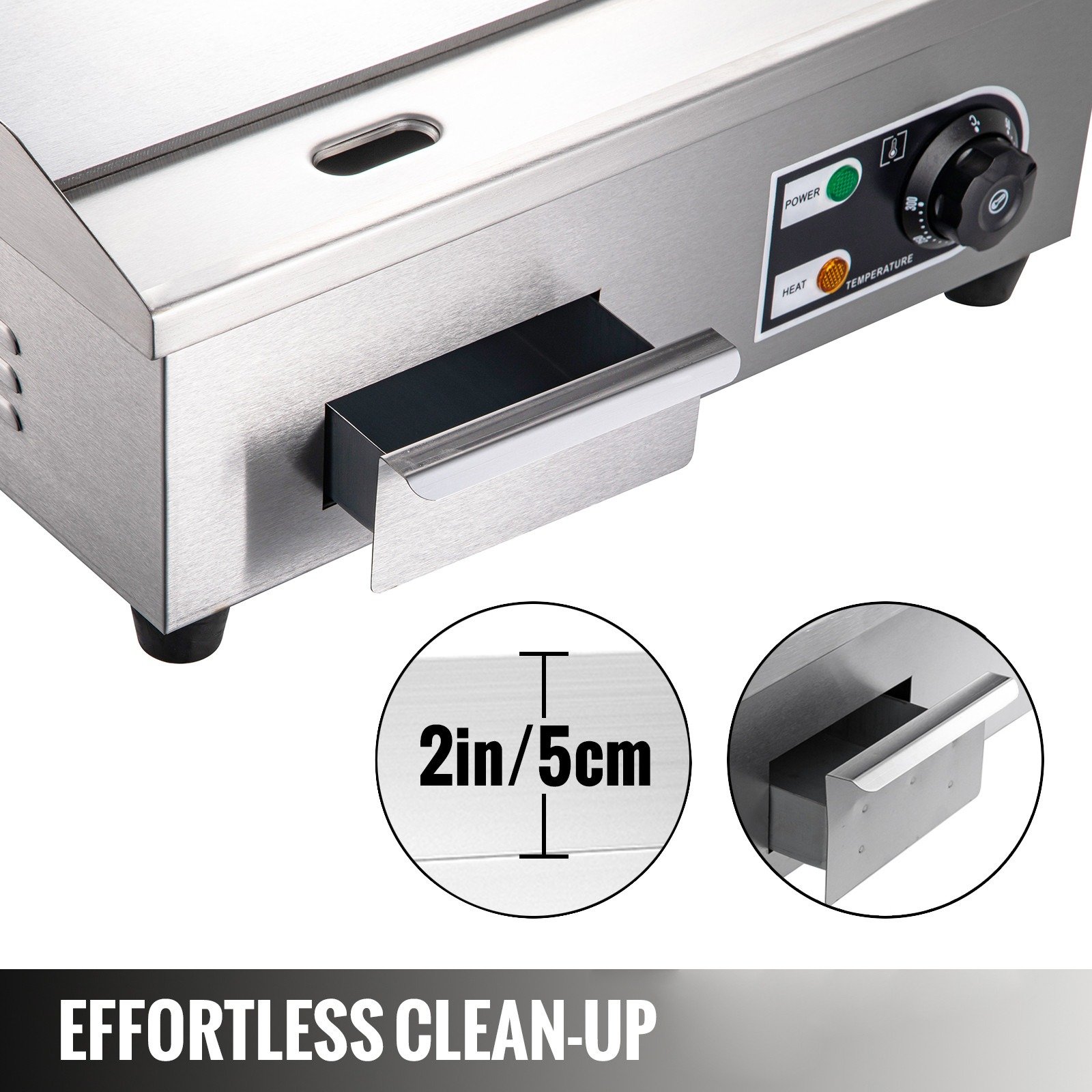 3kW 22-Inch Electric Griddle Hotplate - Commercial Flat Grill for Cooking Bacon, Eggs, and More - High-Powered Fryer for Restaurant and Food Service Use