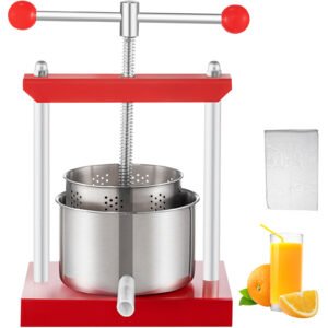 2L Grape Press for Wine Making - Compact Dual Stainless Steel Barrel Design for Pressing Cheese, Fruits, Vegetables, and Tinctures - Durable Home and Small Batch Production Tool