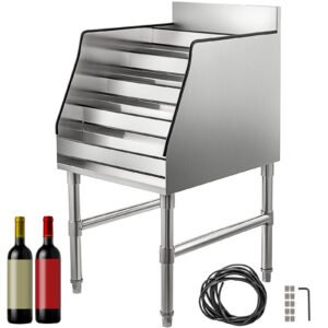 12" 5-Tier Wine Rack â€“ Stainless Steel Liquor Bottle Display Shelf for Stylish Storage