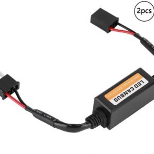 2X H7 LED Headlight Canbus Decoder - Error-Free Anti-Flicker Resistor for H7 LED Headlights - Ensures Compatibility and Eliminates Dashboard Error Messages for Enhanced Driving Safety