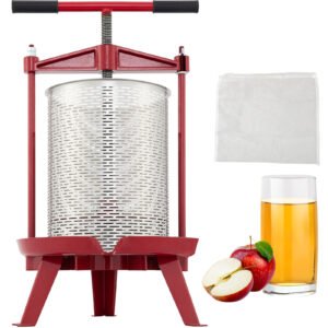 3.7 Gal / 14 L Cast Iron Manual Grape Presser - Heavy-Duty Fruit and Wine Maker - Perfect for Pressing Grapes and Fruits for Homemade Wine - Sturdy, Efficient Design for Small-Batch Production