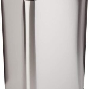 40-Liter Stainless Steel Trash Can with Steel Bar Pedal - Soft-Close Rectangular Design for Home and Office Use - Durable and Space-Saving