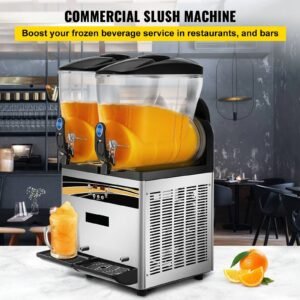 30 Litres Commercial Stainless Steel Slush Frozen Drink Machine,  Tank Margarita Machine, 1000W, Temperature Slush 25Â°F to 30Â°F Drink Maker, Perfect for Restaurants Cafes Bars