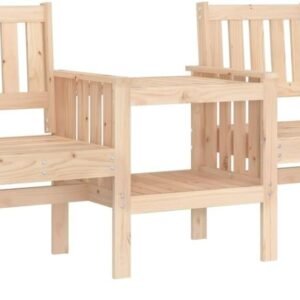 2-Seater Comfortable Bench with Built-In Table for Outdoor Seating