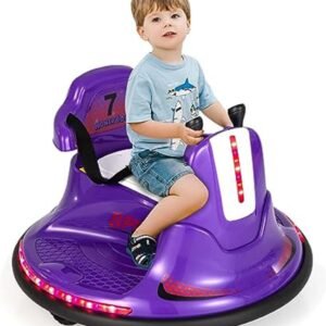 6V Electric Bumper Car for Kids, Double Joystick, 2 Driving Modes, 2.4 GHz Remote Control, 360Â° Rotation, LED Lights, Adjustable Seat Belt, 3-6 km/h Speed