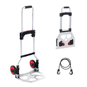 176 lbs Folding Hand Truck Dolly Aluminum Stair Climbing Cart with Telescoping Handle Luggage Trolley for Home Shopping
