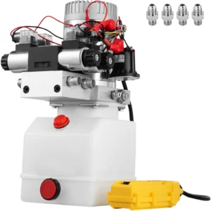 12V DC Double Acting Solenoid Hydraulic Power Pack Car Jack With 4.5L Tank Reservoir Dump Trailer Electric Lifting Tool
