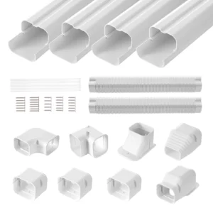 Mini Split Line Set Cover PVC Decorative Pipe Line Cover For Air Conditioner Easy to Install Paintable for Heat Pump
