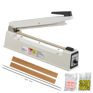 8/12/16in Impulse Poly Bag Sealer Manual Heat Sealing Machine with Adjustable Heating Mode for Plastic Mylar PE PP Bags