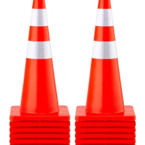 Tool Safety Cones 18"-36" High Visibility PVC Orange Traffic Cones w/ Heavy-Duty Base and Used for Traffic Road Control