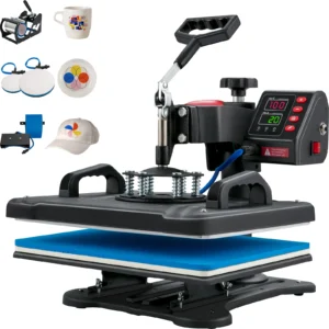 Heat Press 5in1 Heat Press Machine 12x15in Clamshell Sublimation Transfer Printer Digital Precise Temperature Control