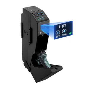 Gun Safe Slider Handgun Safe Fingerprint/Password/Key 3-Way Quick Access Case Box with LED for Nightstand Bedside Desk