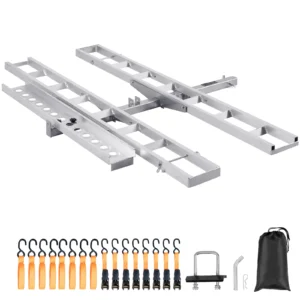 Motorcycle Carrier 2-Bike 600LBS Aluminum Motorcycle Carrier Hitch Mount, Loading Ramp Scooter Dirt Bike Trailer Hauler