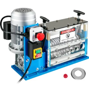 Electric Wire Stripping Machine Cable Stripper 1.5-38mm 11 Channels Acrylic+Aluminum W/Blade for Scrap Copper Recycling