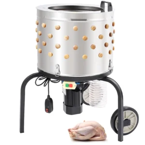 Chicken Plucker Machine 20inch Diameter Stainless Steel Drum 108 Soft Fingers 500W Poultry Plucking Debris Collection
