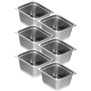 4" 6" Deep Steam Table Pan 1/2 Size Hotel Pans for chafing 201 Stainless Steel Food Container for Party BBQ Baking