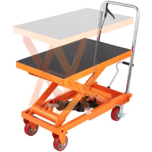 1100lbs Hydraulic Lift Table Cart Manual Single Scissor 35.4" Lifting Height with 4 Wheels for Handling Transport